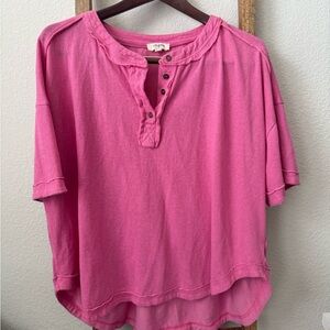 Umgee Pink Short Sleeve Top